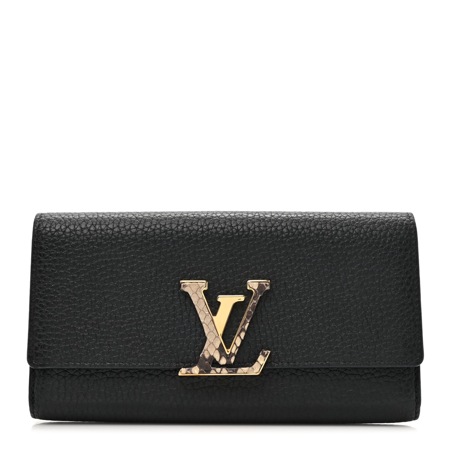 Taurillon Capucines Python Wallet Black