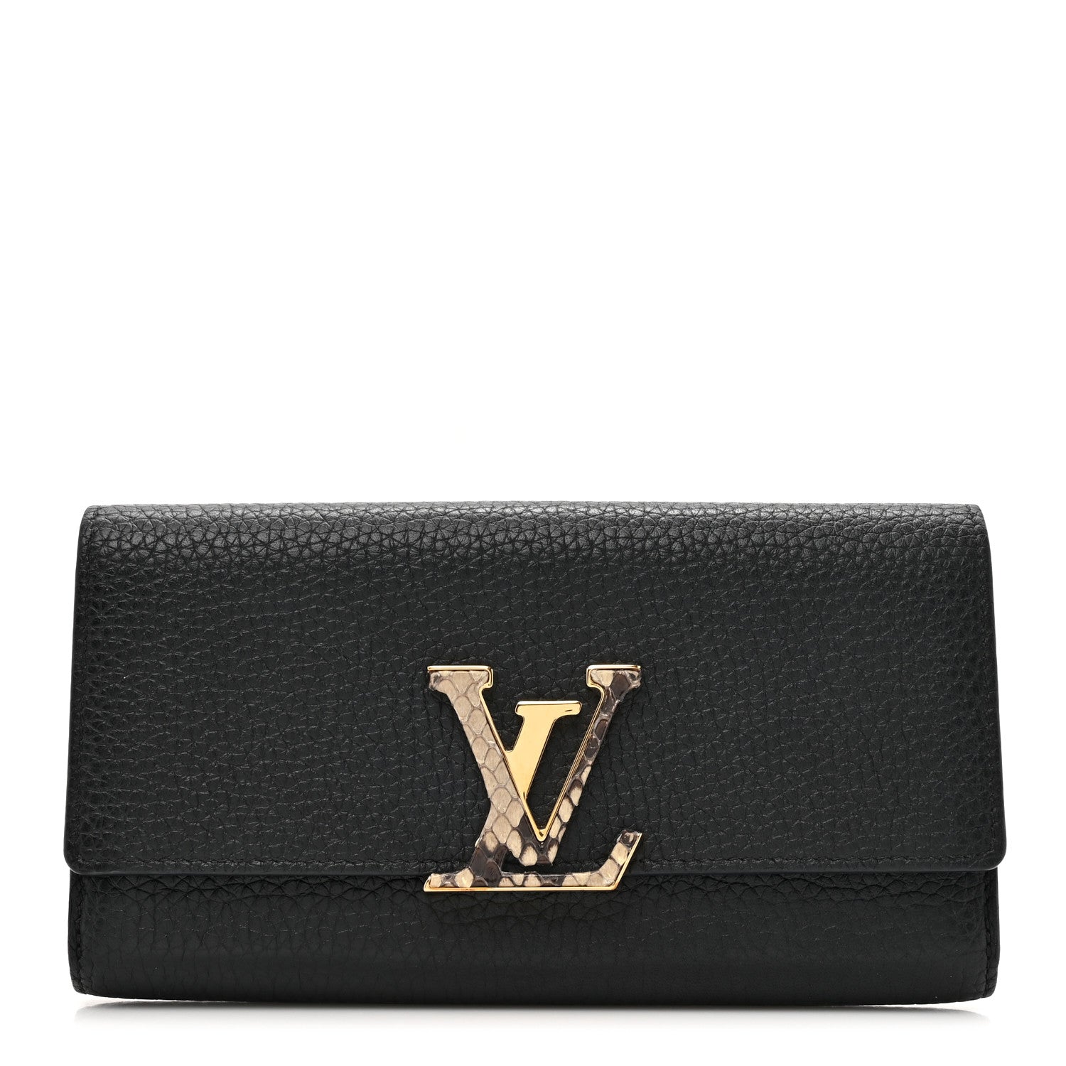 Louis Vuitton Taurillon Capucines Python Wallet Black 1 of 9