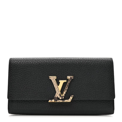 Louis Vuitton Taurillon Capucines Python Wallet Black 1 of 9