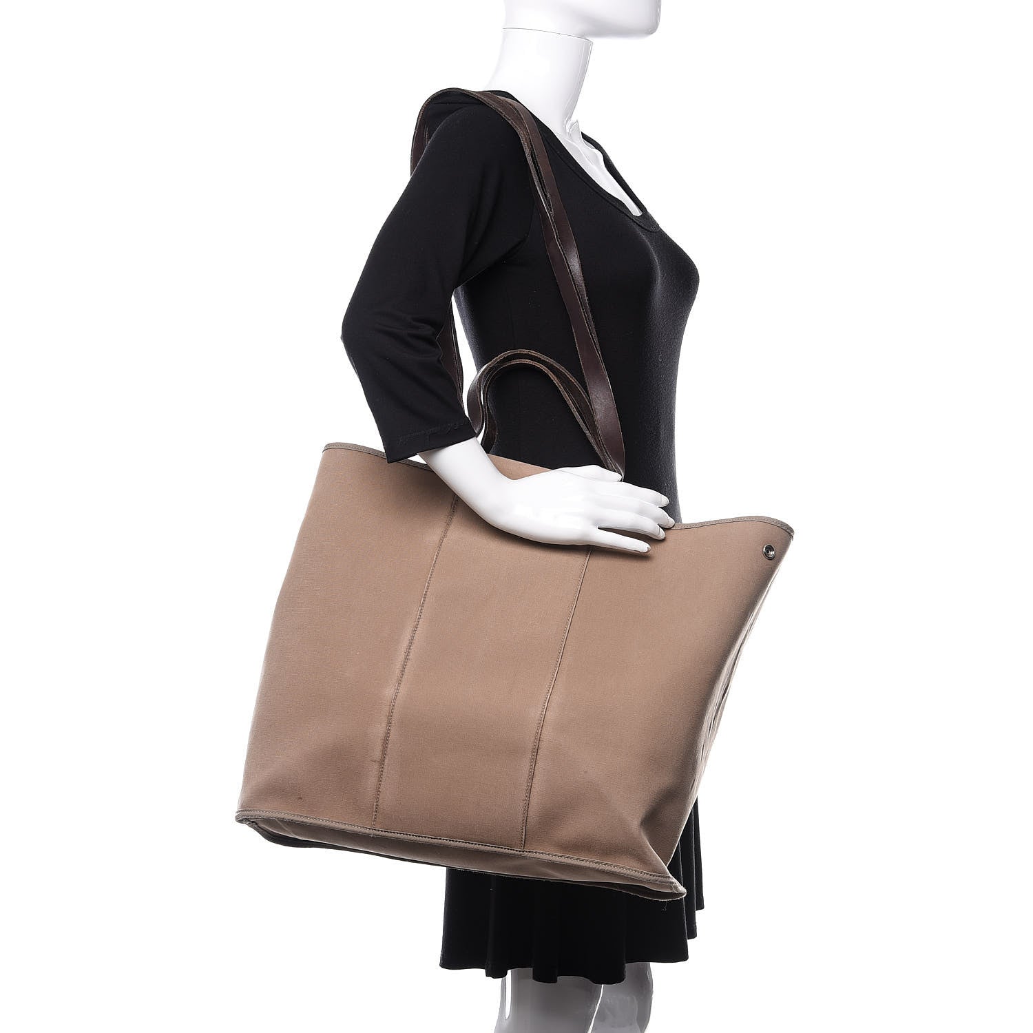 Hermes Toile Cabag Twist 42 GM Etoupe 2 of 11