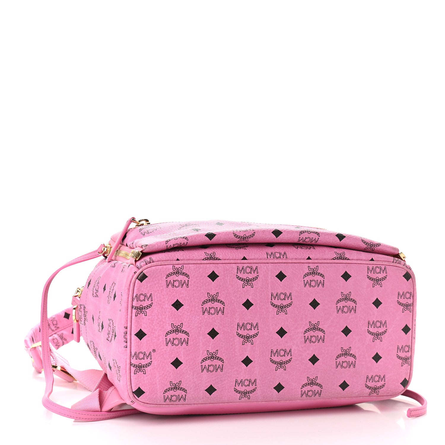 MCM Visetos Studded Medium Dual Stark Backpack Pink 4 of 12
