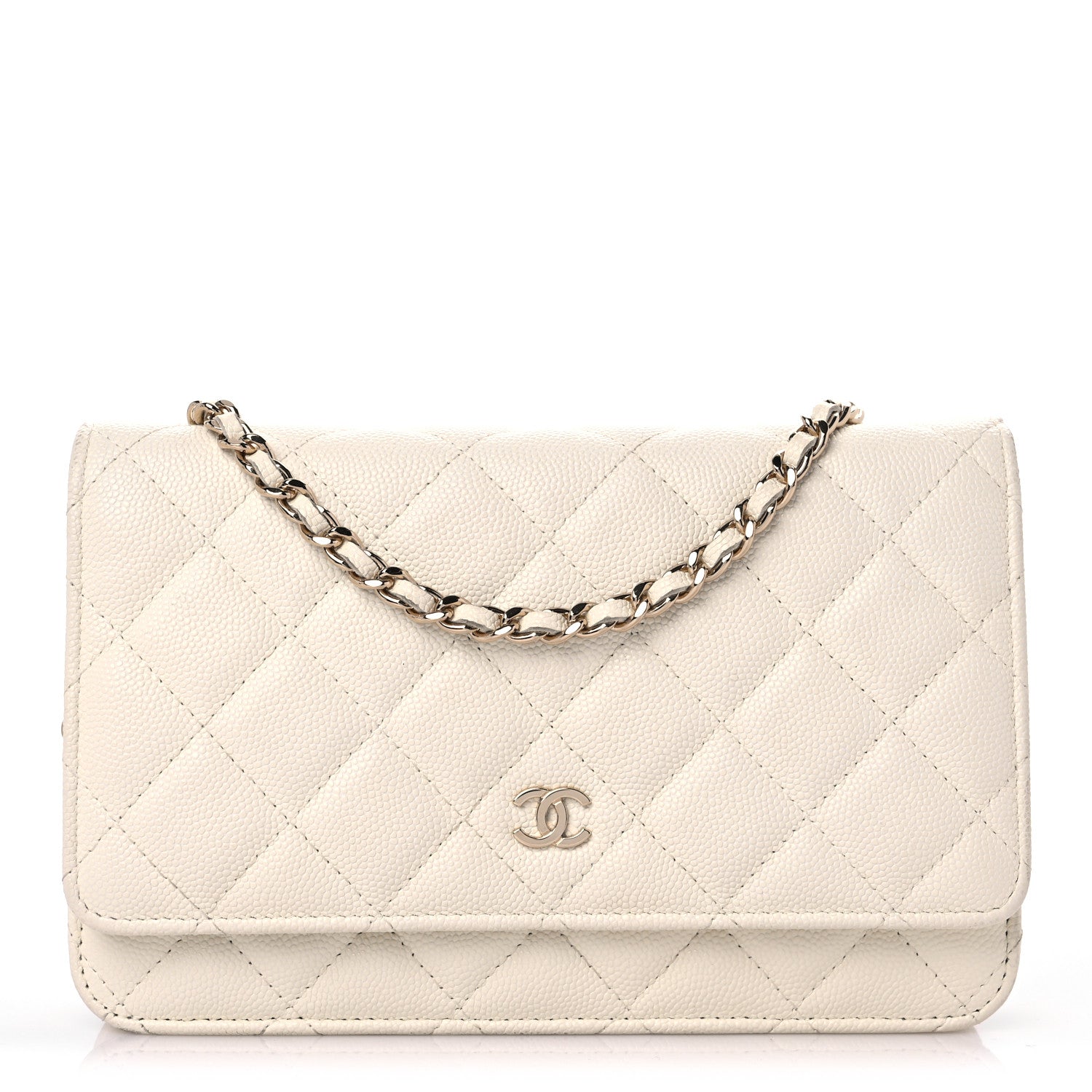 Chanel Caviar Quilted Wallet On Chain WOC White 1 of 20