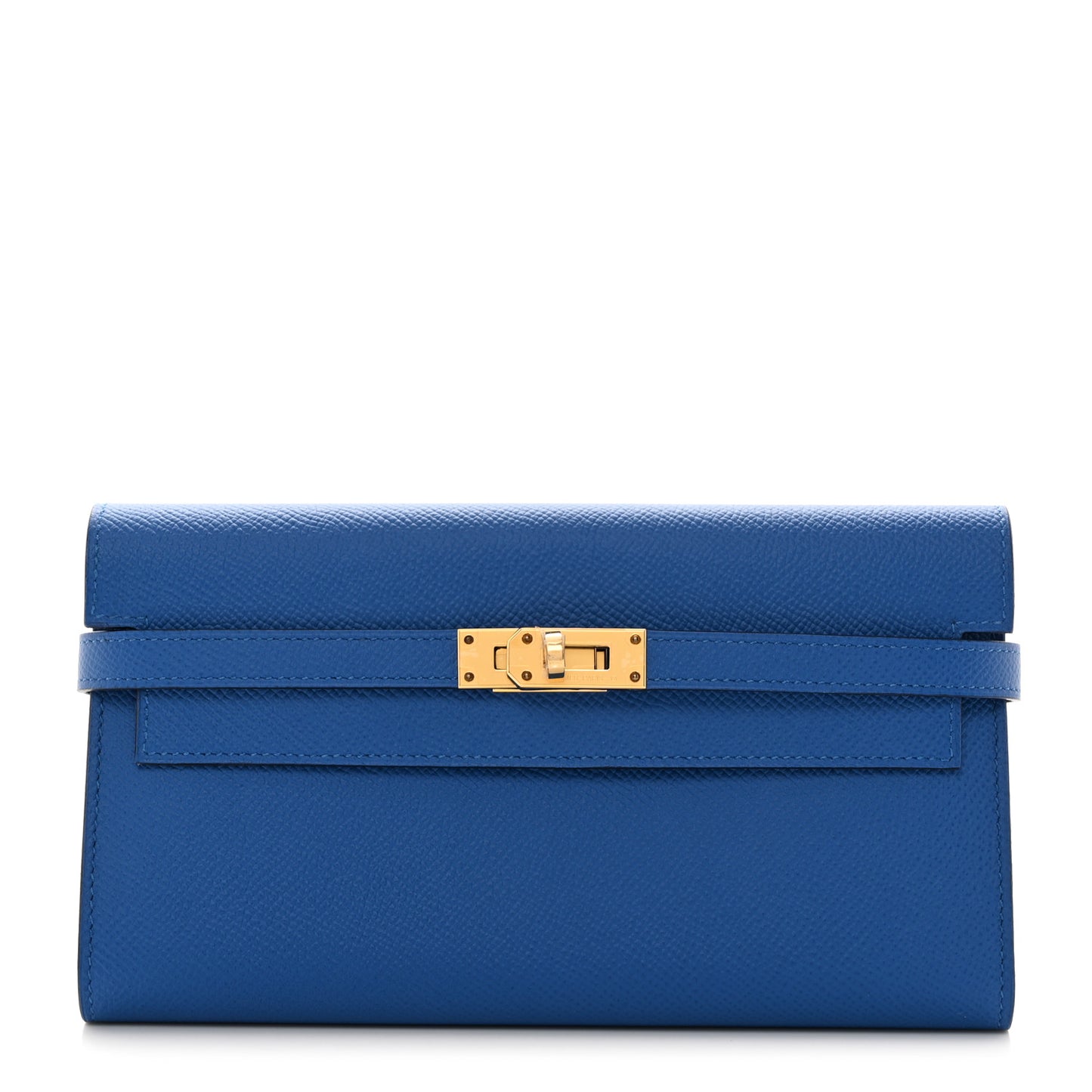 Epsom Kelly Longue Wallet Bleu Zellige
