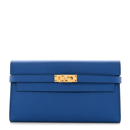 Hermes Epsom Kelly Longue Wallet Bleu Zellige 1 of 8