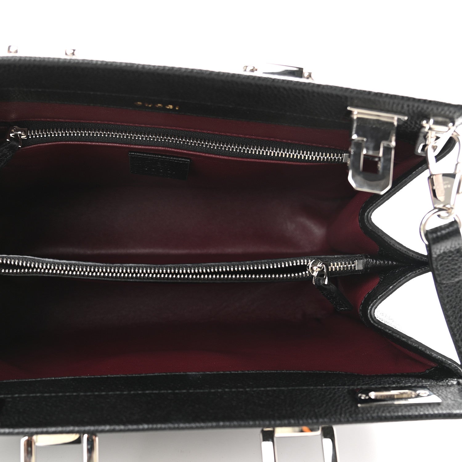 Gucci Grainy Calfskin Small Zumi Top Handle Bag Black 5 of 10