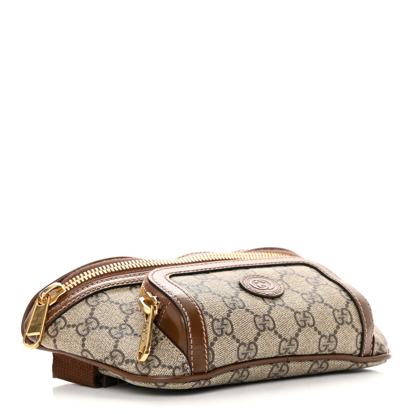 GG Supreme Monogram Textured Calfskin Retro Interlocking G Belt Bag Beige Ebony Brown Sugar