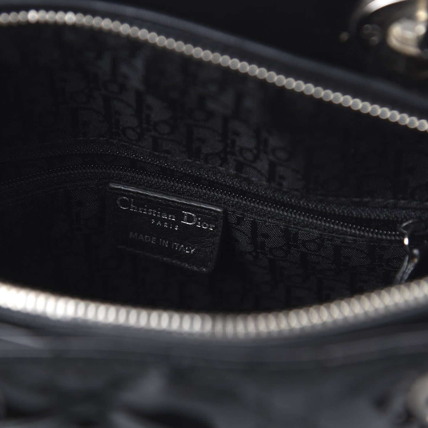 Patent Cannage Large Lady Dior Black