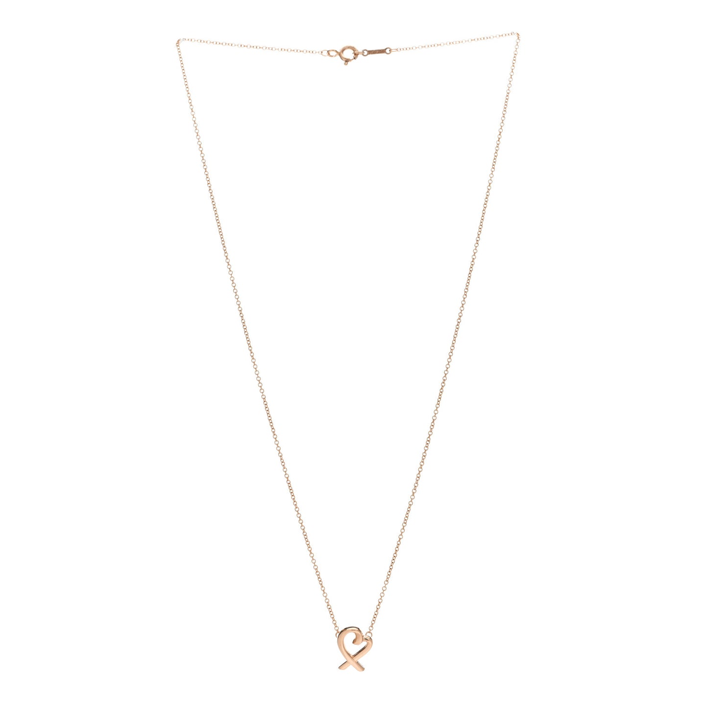 18K Rose Gold Mini Paloma Picasso Loving Heart Pendant Necklace