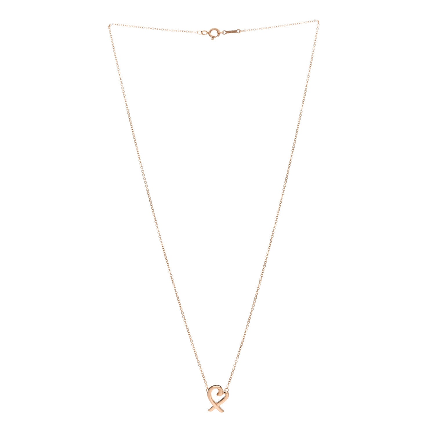 Tiffany 18K Rose Gold Mini Paloma Picasso Loving Heart Pendant Necklace 3 of 4