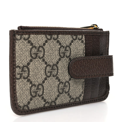 Gucci GG Supreme Monogram Web Ophidia Zip Card Case Brown 3 of 10
