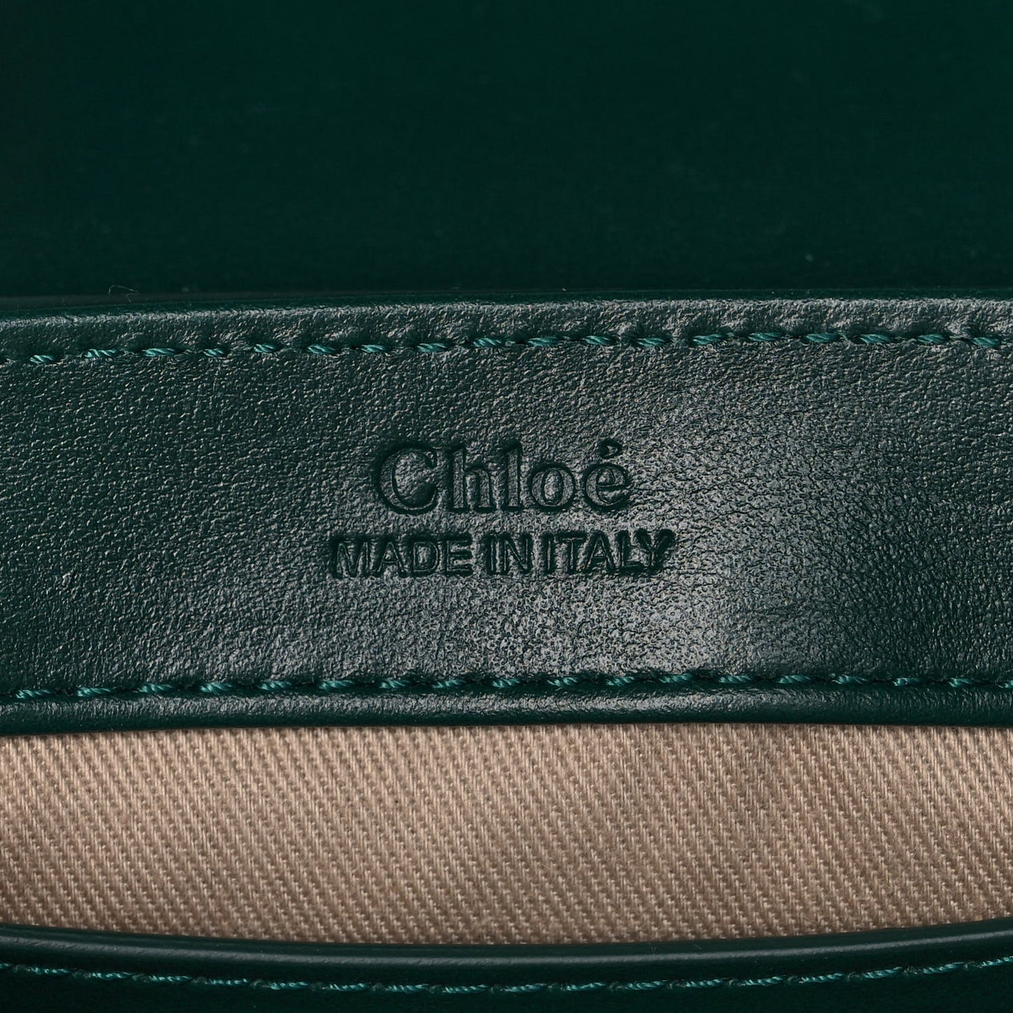 Shiny Calfskin Suede Mini C Double Carry Green