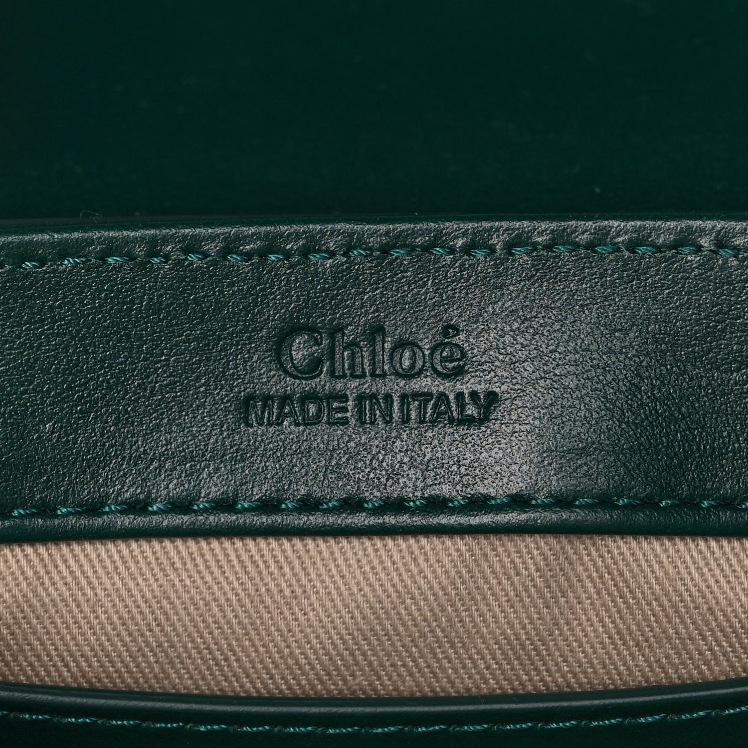 Chloe Shiny Calfskin Suede Mini C Double Carry Green 6 of 11