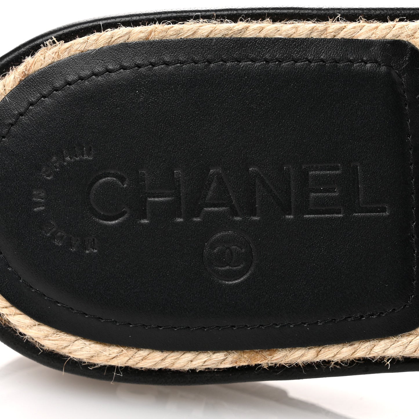 Lambskin Quilted CC Espadrille Slip On Sandals 39 Black