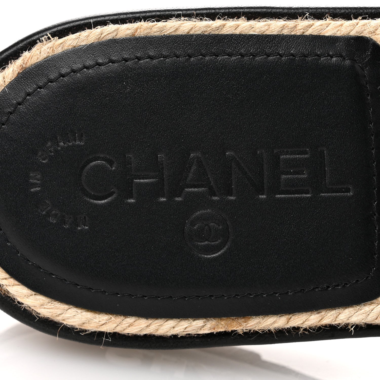 Chanel Lambskin Quilted CC Espadrille Slip On Sandals 39 Black 7 of 10