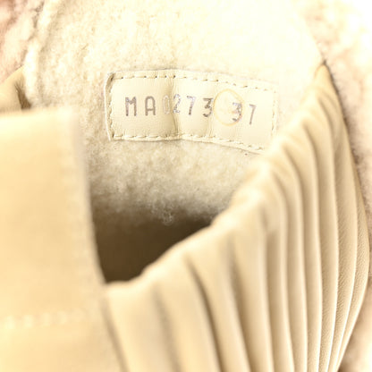 Louis Vuitton Suede Shearling Ruby Flat Ankle Boots 37 Beige 9 of 9