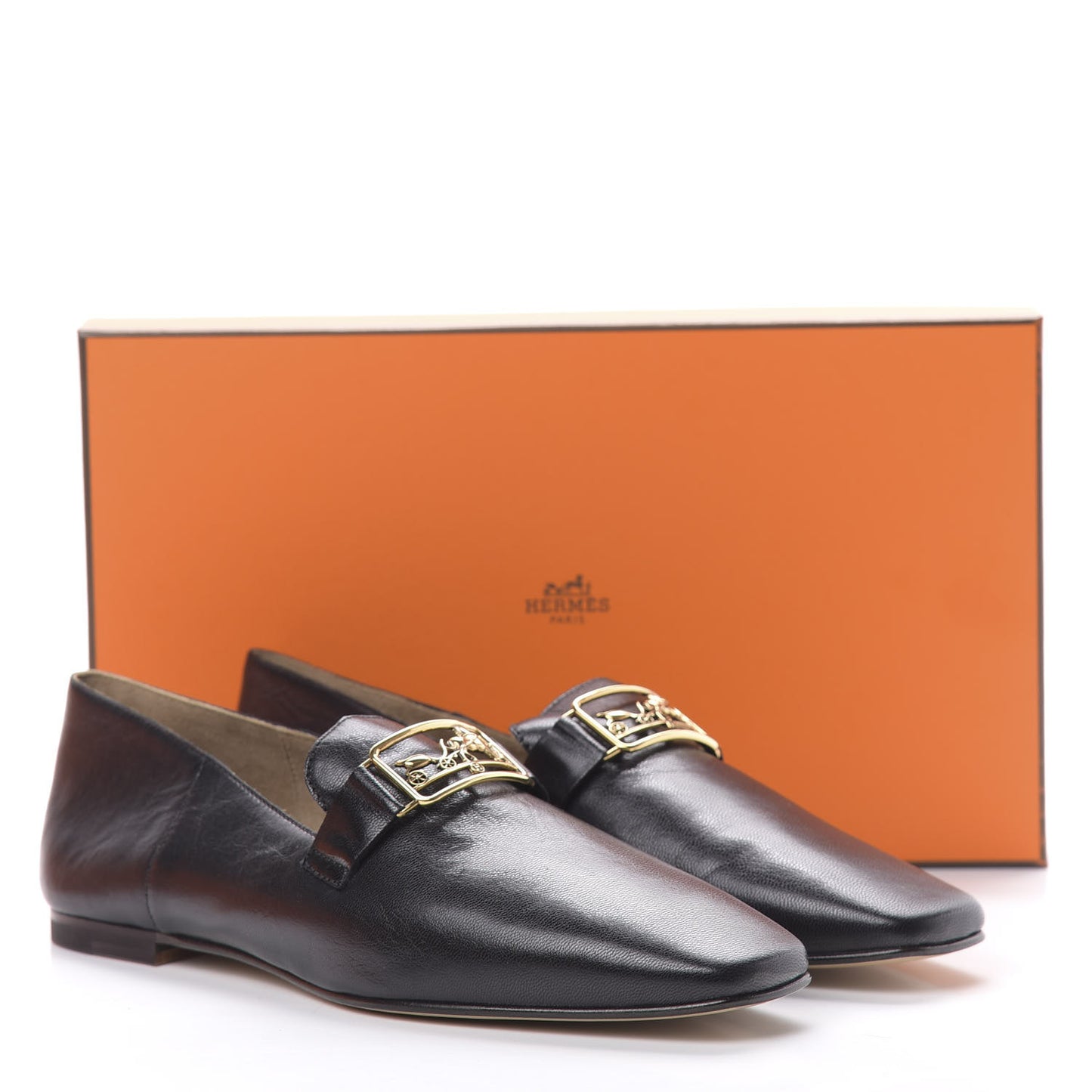Goatskin Womens Time Loafers 37.5 Black