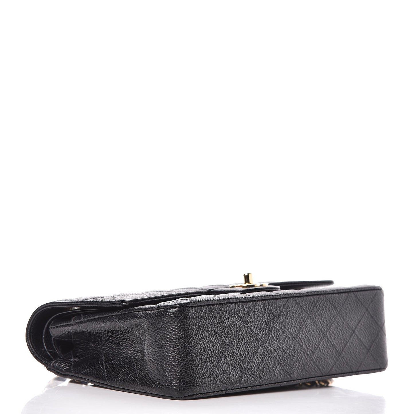 Caviar Quilted Medium Double Flap Black