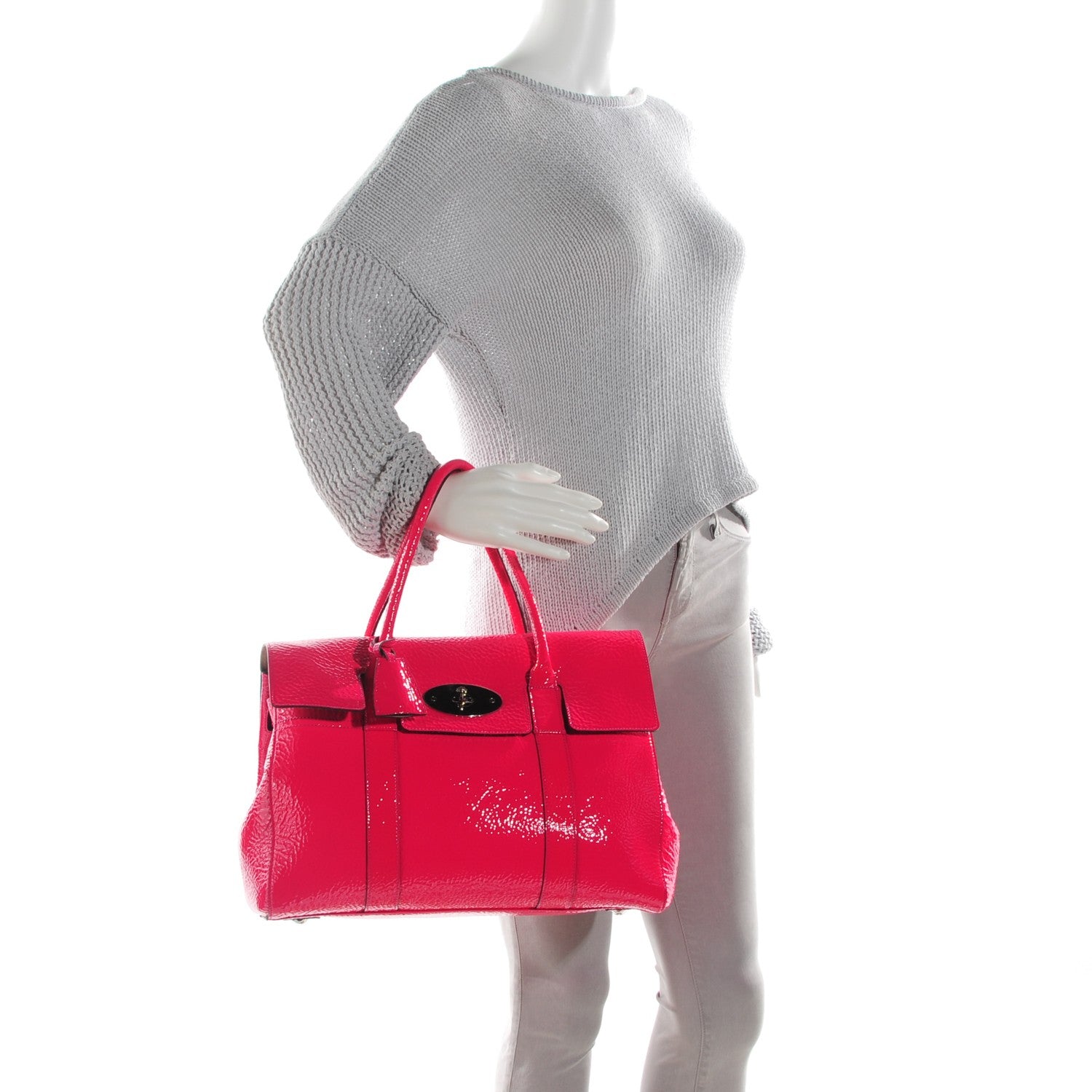 Mulberry Spongy Patent Bayswater Hot Pink 2 of 8