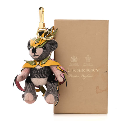 Burberry Cashmere House Check Lizard Calfskin Thomas Armour Bear Keychain Charm Camel Multicolor 5 of 5