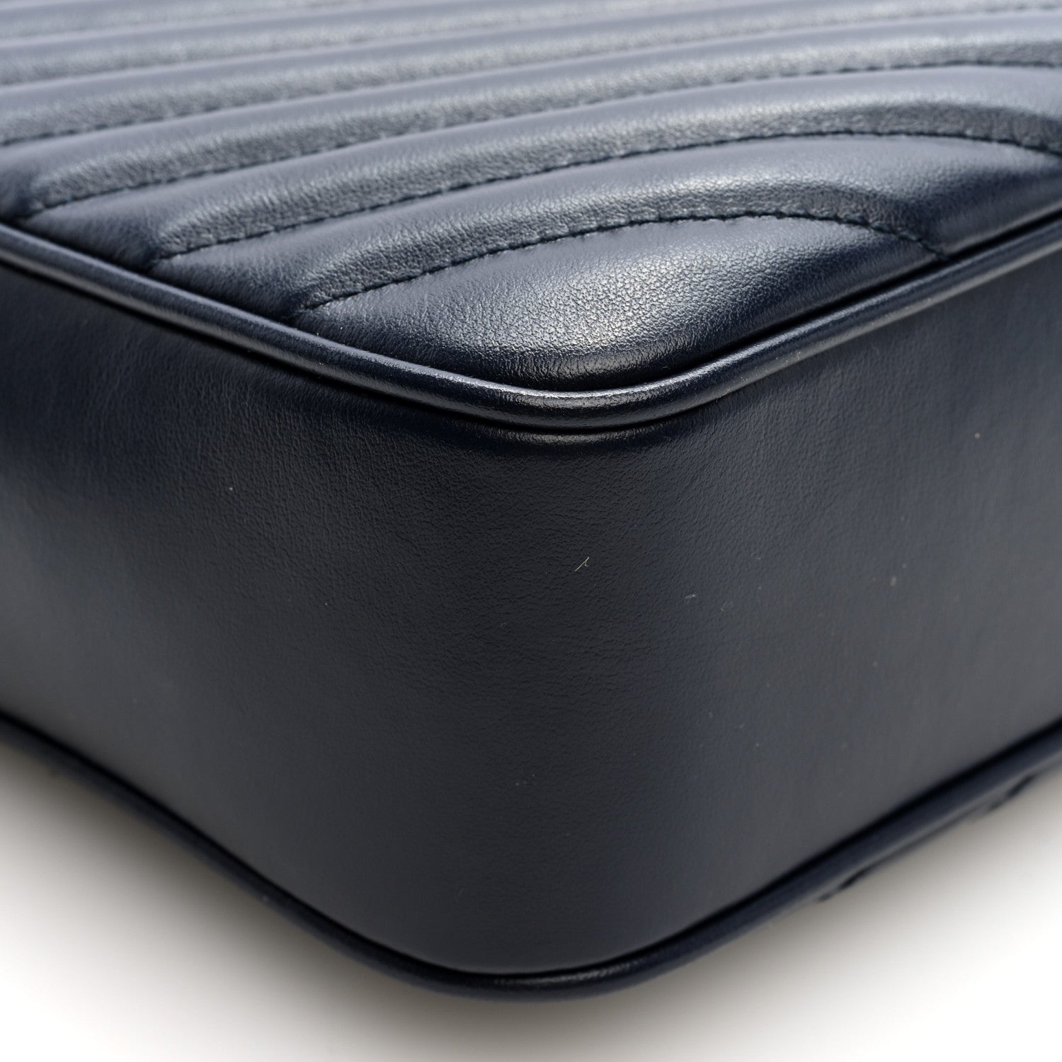 Saint Laurent Calfskin Matelasse Monogram Lou Camera Bag Navy 8 of 9