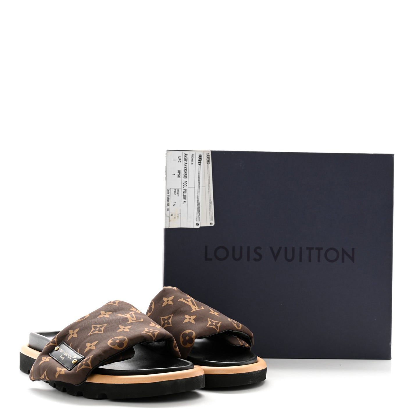 Nylon Monogram Pool Pillow Comfort Mule 38 Cacao Brown