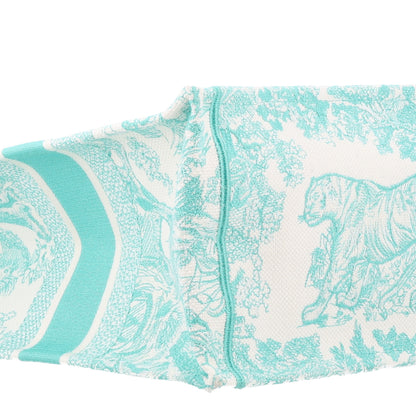 Christian Dior Canvas Embroidered Medium Dioriviera Toile De Jouy Book Tote Aquamarina 9 of 10