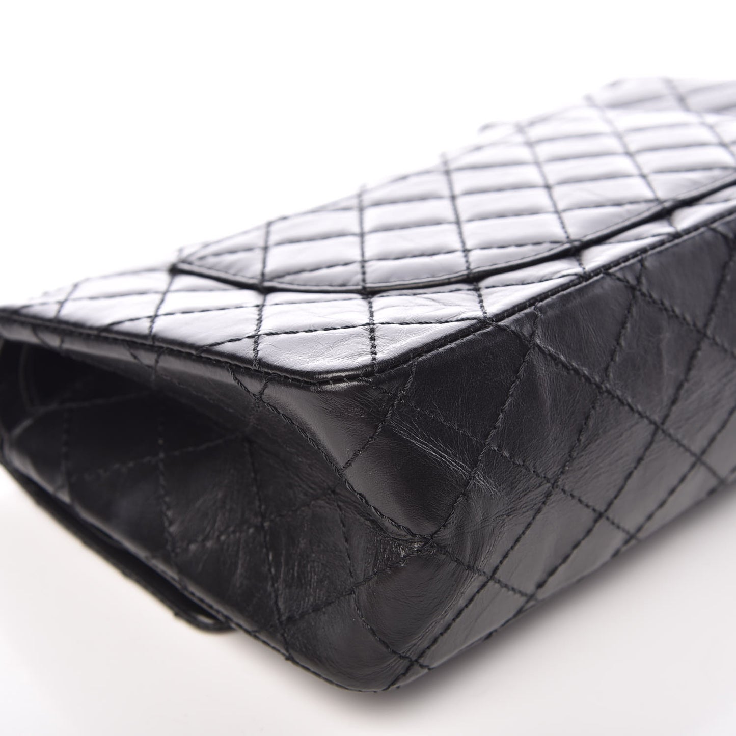 Aged Calfskin Quilted 2.55 Reissue 225 Flap So Black