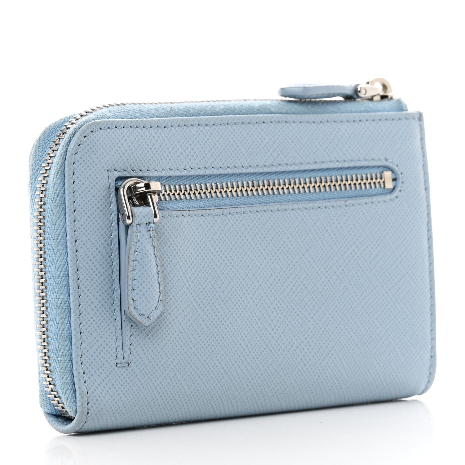 Prada Saffiano Triangle Zip Around Keychain Astrale 3 of 7