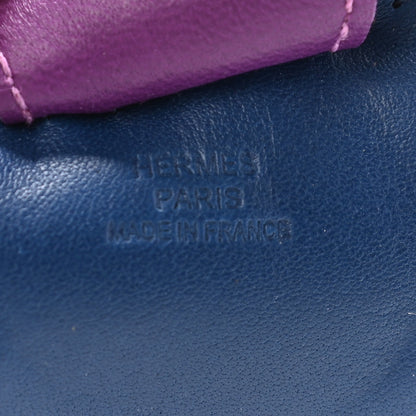 Hermes Milo Lambskin Grigri Rodeo Horse Bag Charm MM Bleu de Malte Kraft Violet 3 of 5