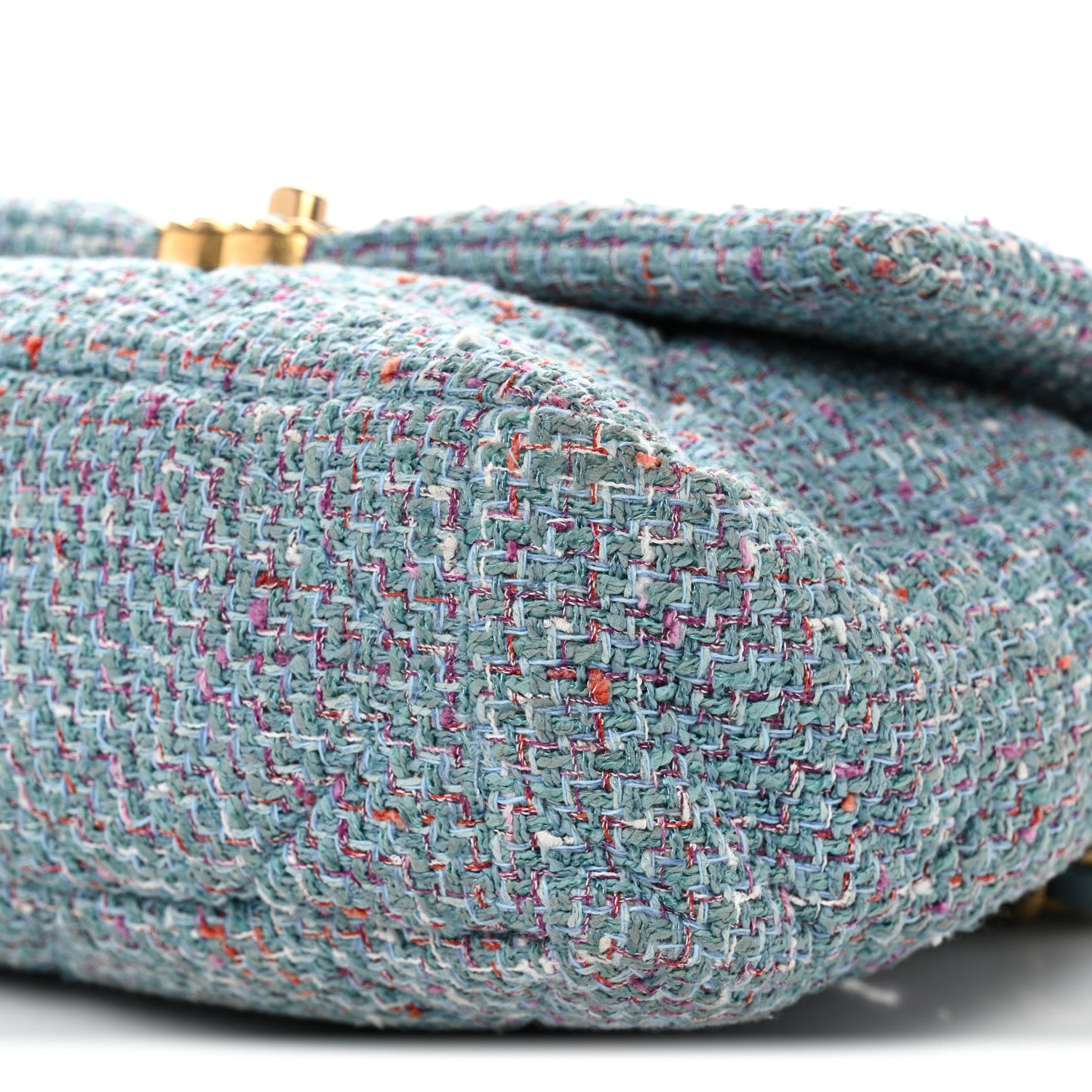 Chanel Tweed Quilted Large Chanel 19 Flap Blue Multicolor 10 of 12