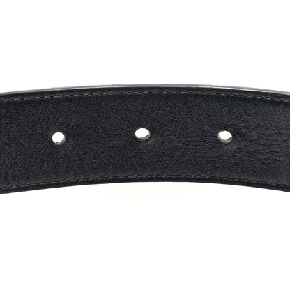 Gucci GG Supreme Monogram Plutone Calfskin Double G Reversible 30mm Belt 85 34 Beige Ebony Black 4 of 4