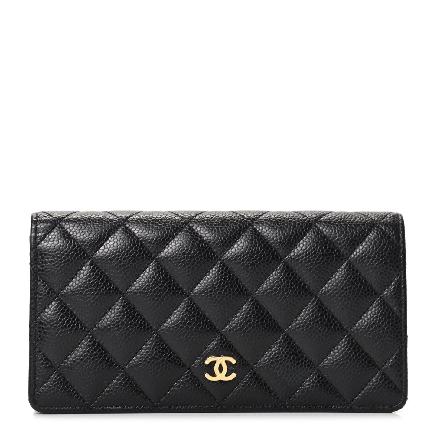 Caviar Quilted Yen Wallet Black