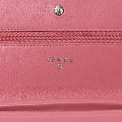 Chanel Lambskin Quilted Wallet On Chain WOC Pink 7 of 11