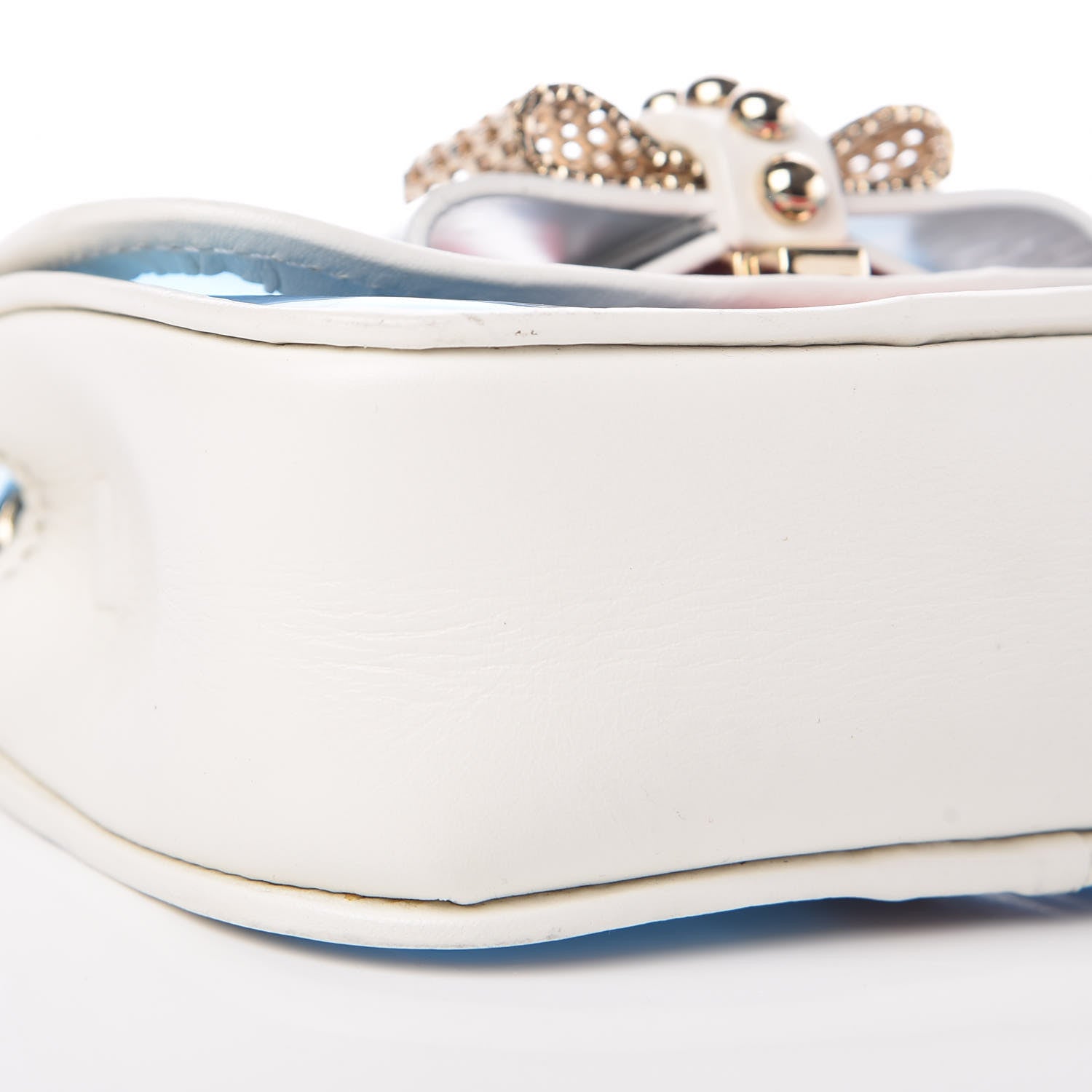 Christian Louboutin PVC Patent Spiked Sweety Charity Crossbody Bag Aquamarina Corazon 6 of 7
