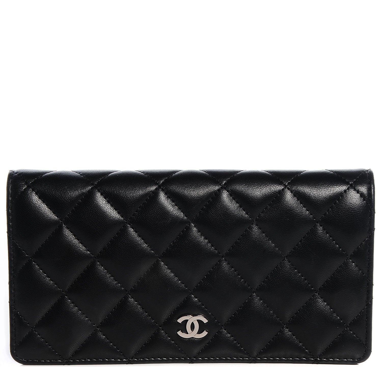 Chanel Lambskin Quilted Yen Wallet Black 1 of 9