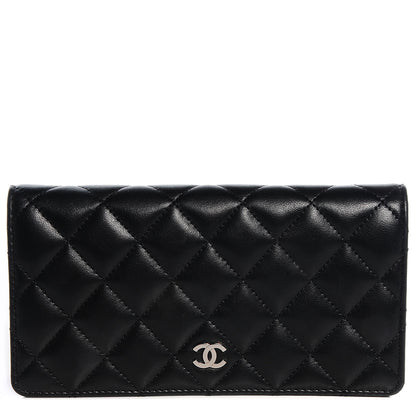Chanel Lambskin Quilted Yen Wallet Black 1 of 9