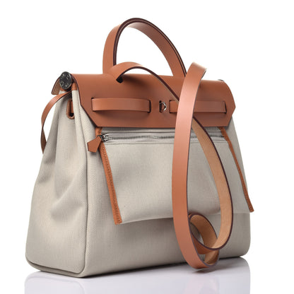 Hermes Vache Hunter Toile Herbag Zip 31 PM Trench Gold 3 of 11