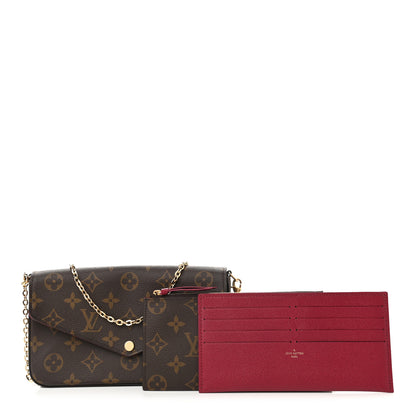 Louis Vuitton Monogram Pochette Felicie Chain Wallet Fuchsia 1 of 13