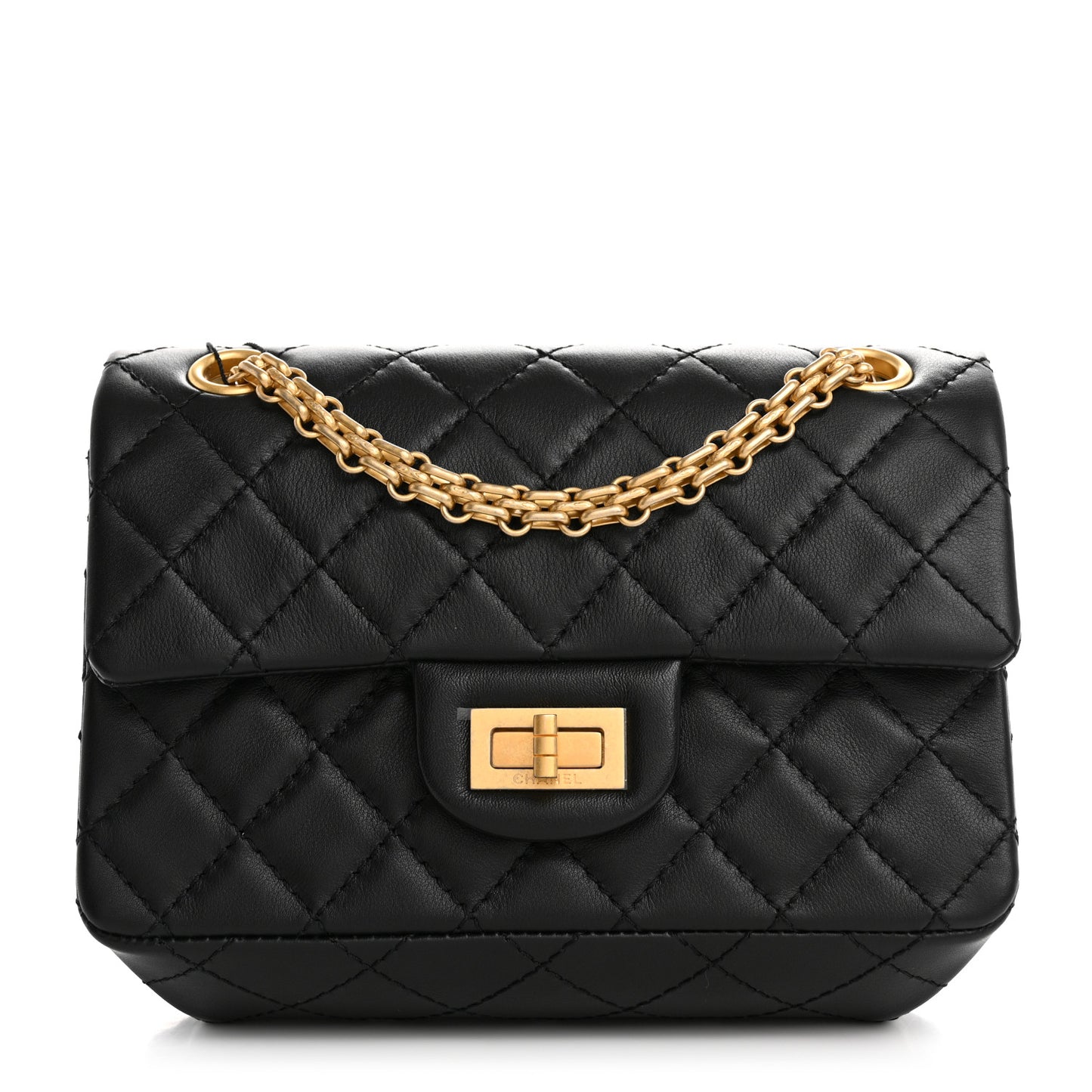 Calfskin Quilted 2.55 Reissue Mini Flap Black