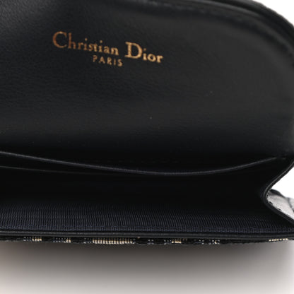 Christian Dior Oblique Saddle Card Holder Blue 5 of 7