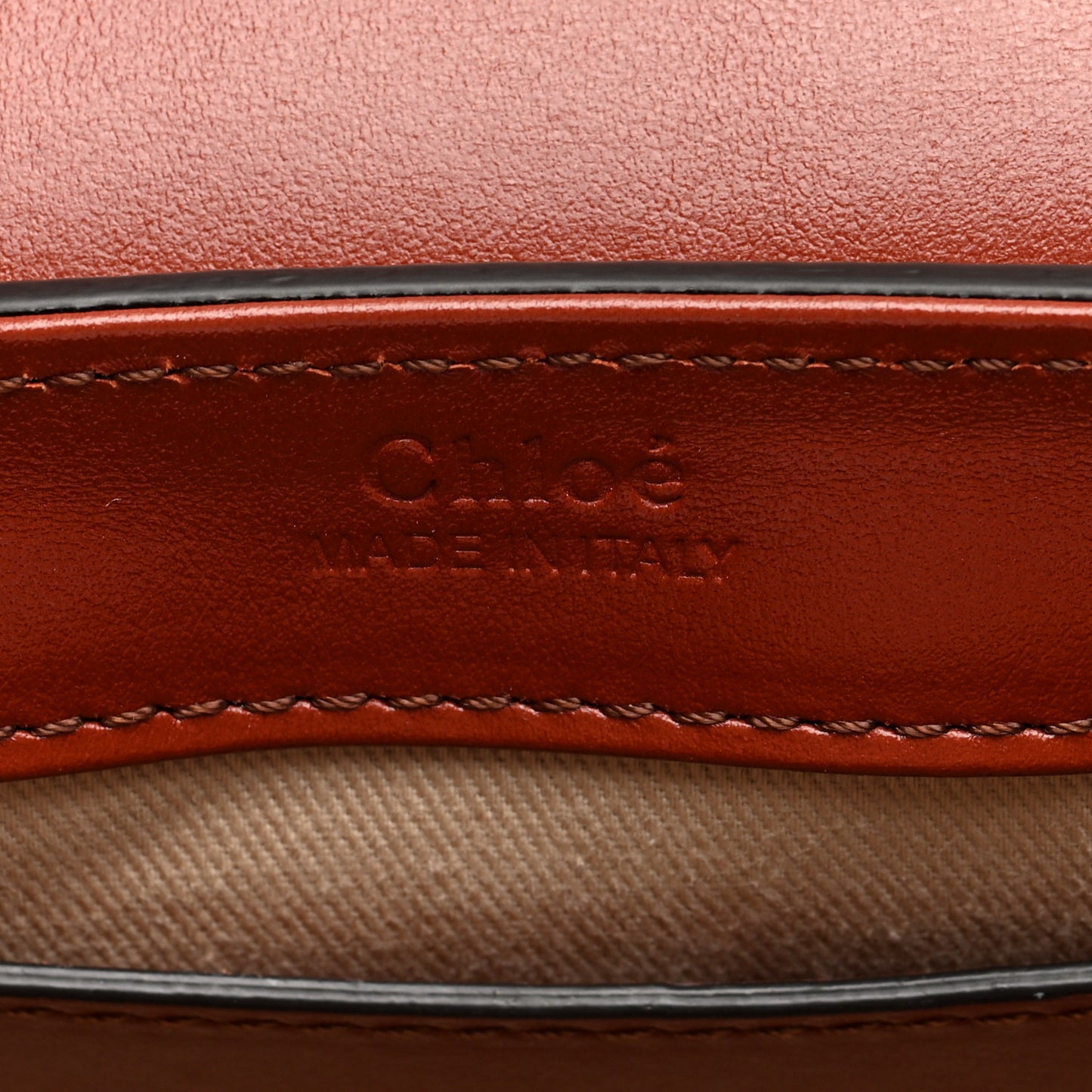 Shiny Calfskin Suede Mini C Double Carry Sepia Brown