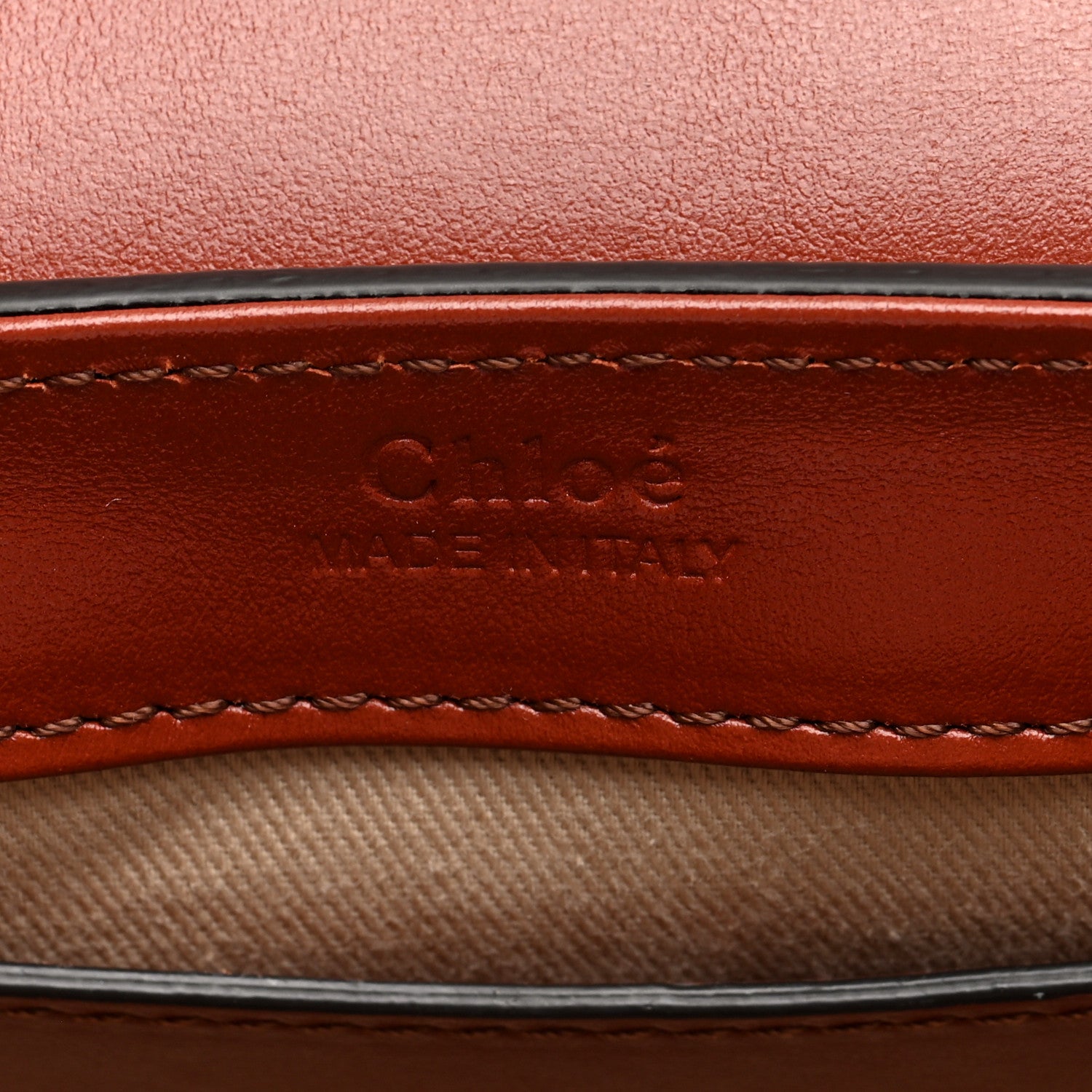 Chloe Shiny Calfskin Suede Mini C Double Carry Sepia Brown 6 of 9