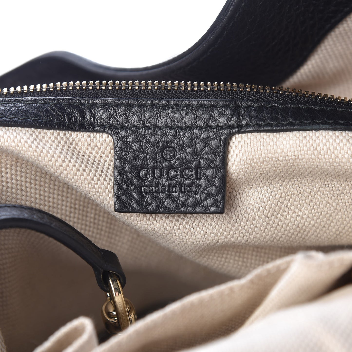Pebbled Calfskin Large Soho Shoulder Bag Black