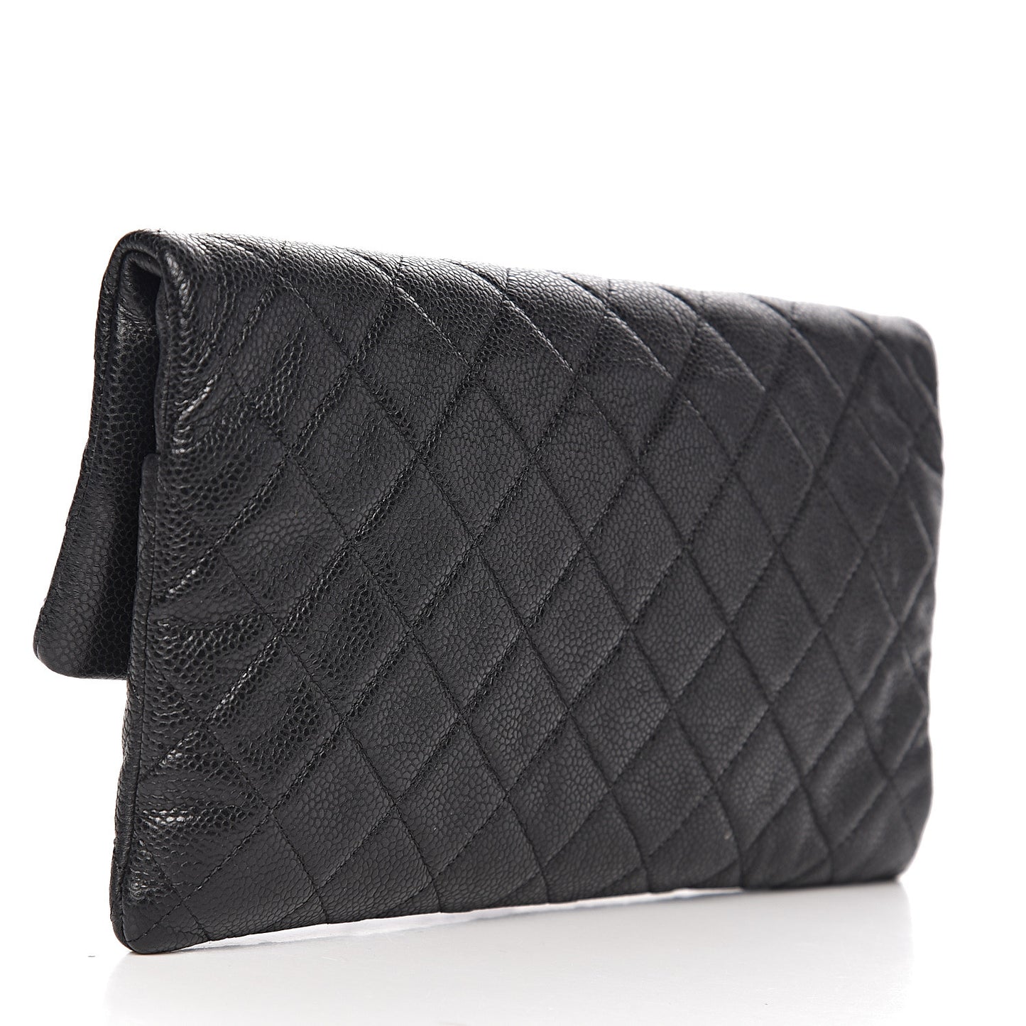 Caviar Quilted CC Beauty Clutch Black