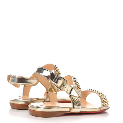 Christian Louboutin Specchio Spike Bikee Flat Sandals 36.5 Light Gold 4 of 11
