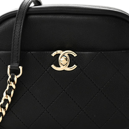 Chanel Goatskin Quilted Small Casual Trip Camera Case Black 8 of 10