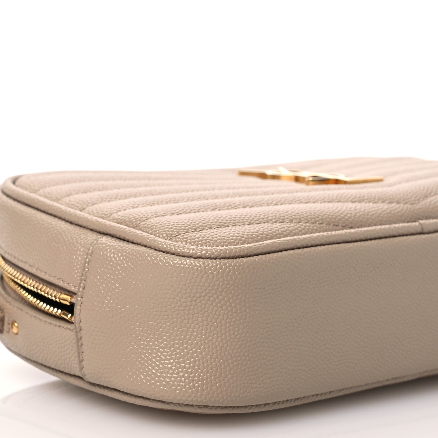 Grain De Poudre Matelasse Monogram Mini Lou Camera Bag Dark Beige