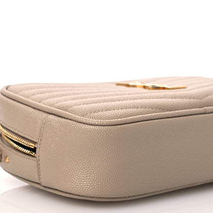 Saint Laurent Grain De Poudre Matelasse Monogram Mini Lou Camera Bag Dark Beige 10 of 11