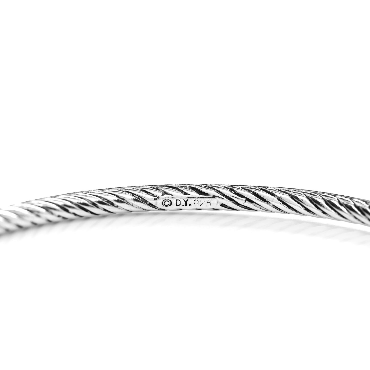 Sterling Silver Black Diamond Cable Bangle Bracelet