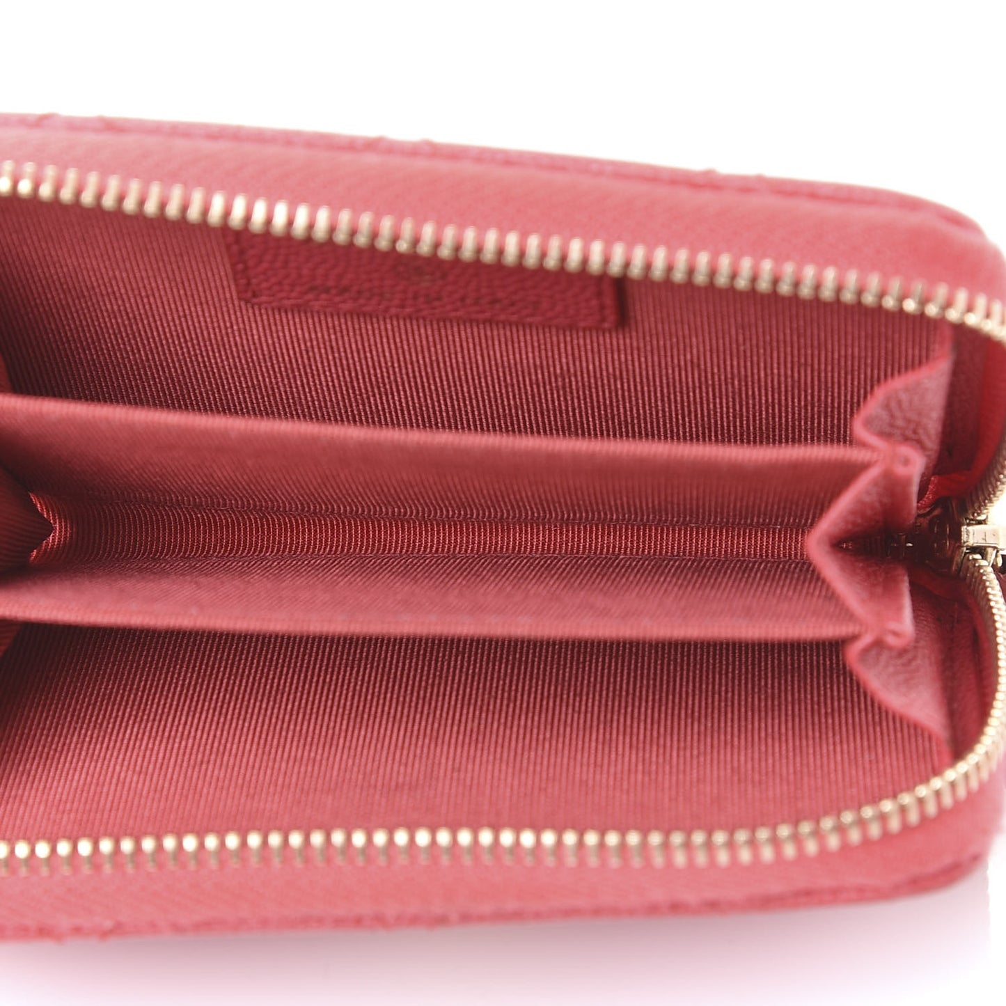Caviar Quilted Zip Coin Purse Pink